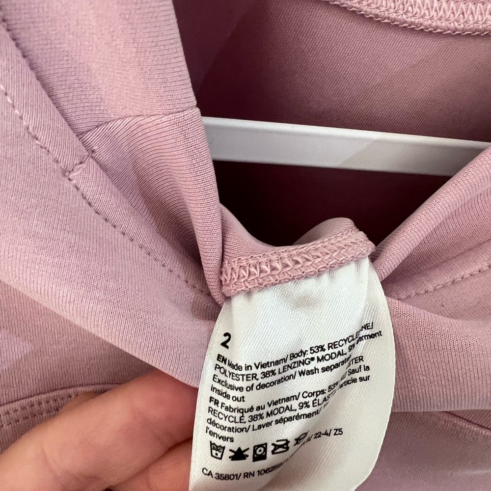 Lululemon Perfectly Oversized Crop Crew - Pink Peony / Size 2 - Picture 4 of 4